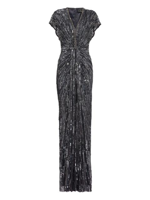 Zola sequin-embellished V-neck maxi dress