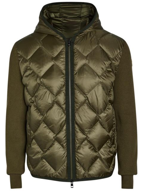 Moncler Hooded Quilted Shell and Cotton-blend Cardigan