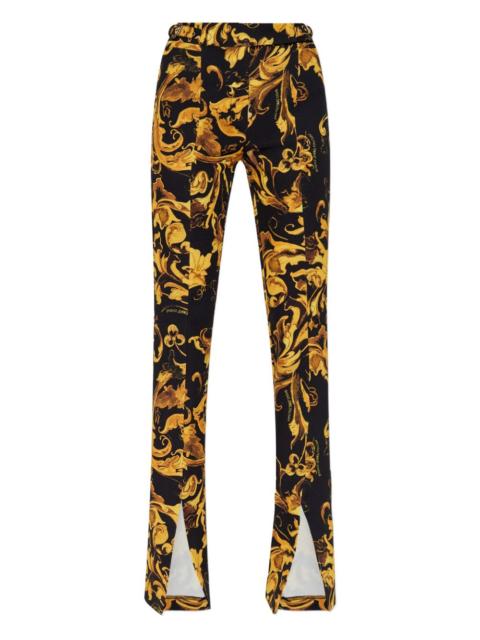 Barocco-print split-hem trousers