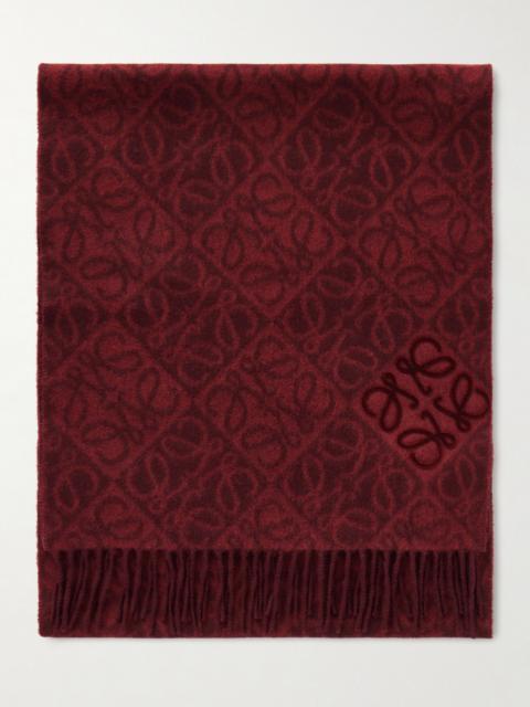 Fringed Wool And Cashmere-blend Jacquard Scarf