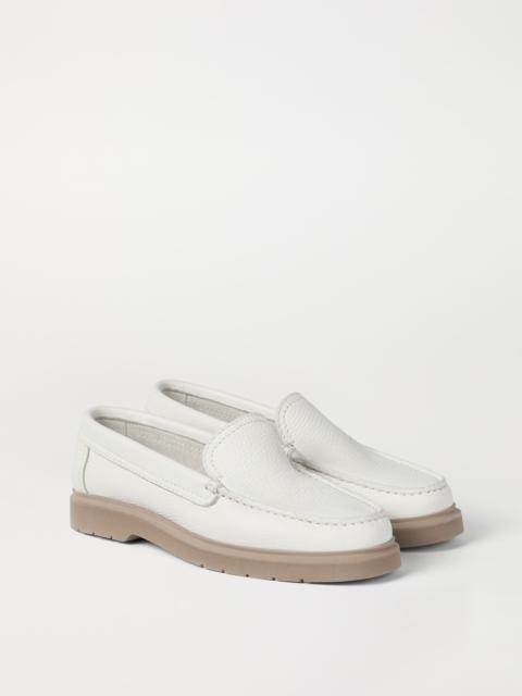 Grained soft leather loafers