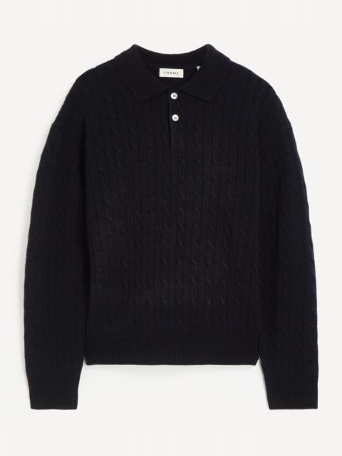 Cable Knit Polo Sweater
