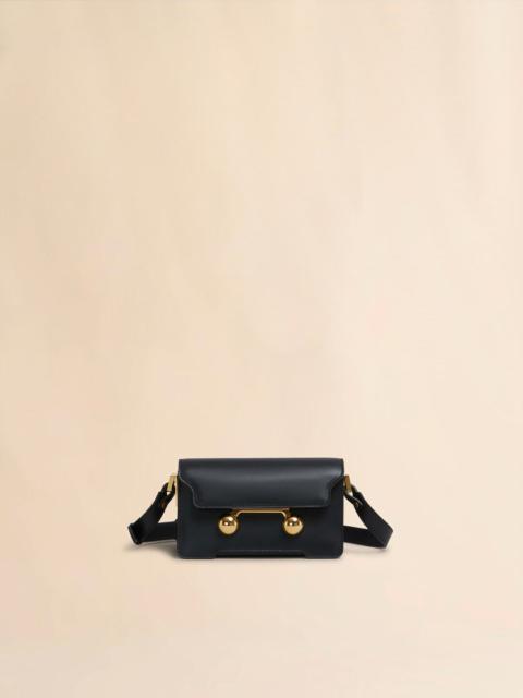 BLACK LEATHER TRUNKAROO MINI SHOULDER BAG