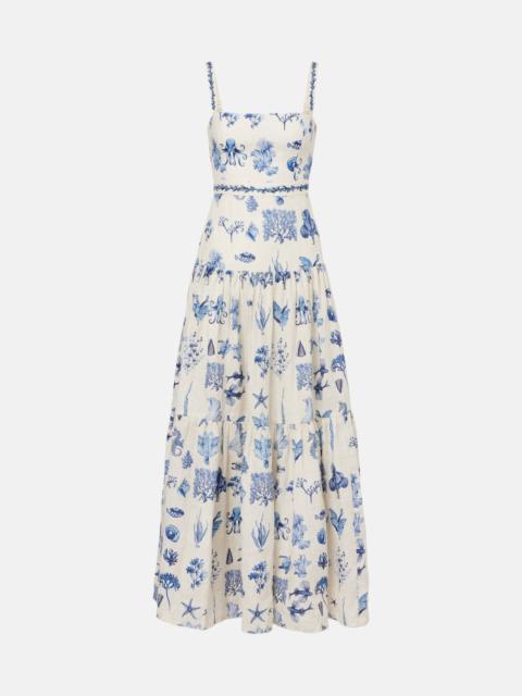 Lima printed linen maxi dress