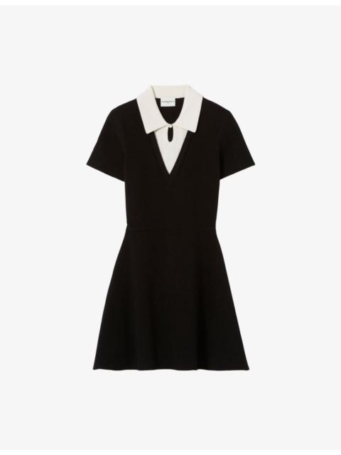 Contrast Skater Woven Mini Dress