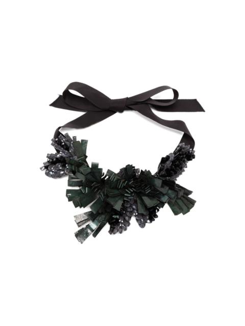 bow fringe-detailing necklace