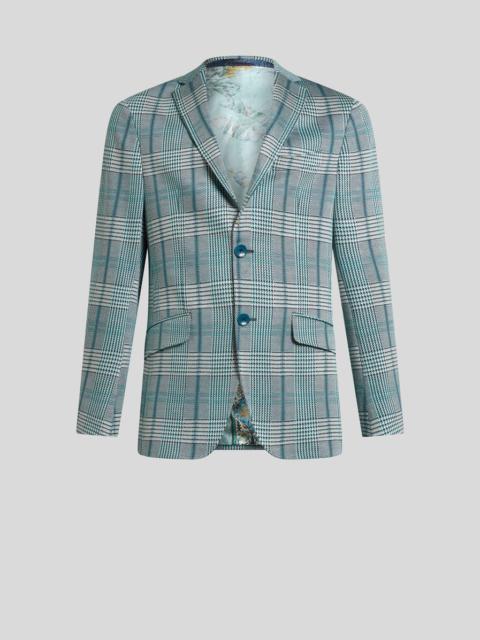 GLEN PLAID JERSEY BLAZER