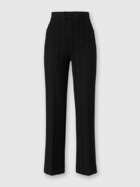 Classic trousers in cotton and zigzag viscose with cropped hem
