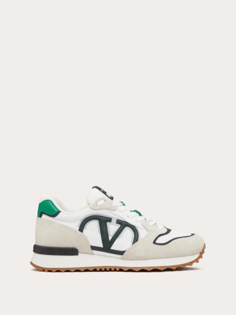 VLOGO PACE LOW-TOP SNEAKER IN SPLIT LEATHER, FABRIC AND CALF LEATHER