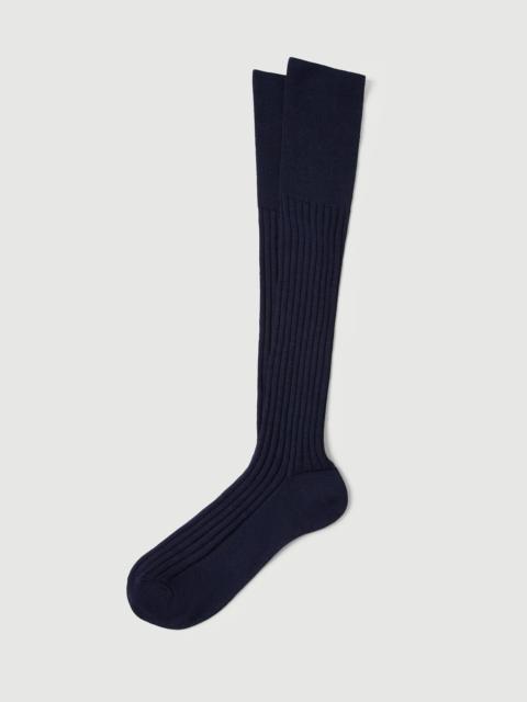 Virgin wool and cashmere rib knit socks