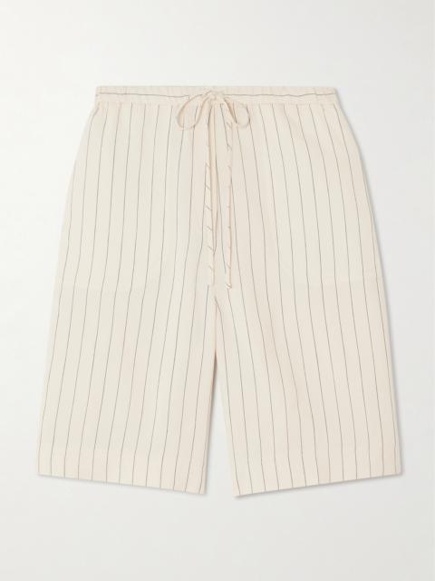 Pinstriped Woven Shorts