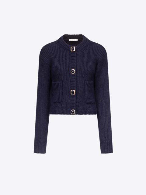 GEMSTONE BUTTON KNIT CARDIGAN