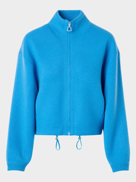 Cashmere Pique Knit Zip Cardigan