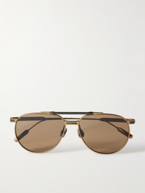 Aviator-style Titanium Sunglasses
