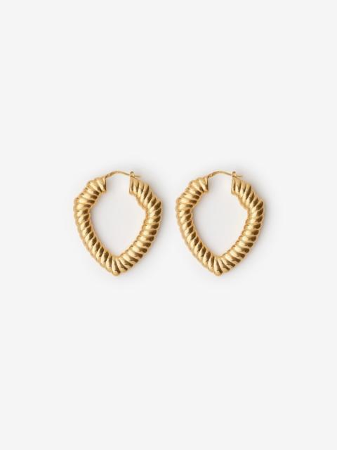 Large Shield Twisted Hoop Earrings​
