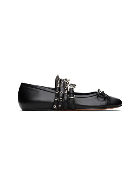 Black Spike Ballerina Flats