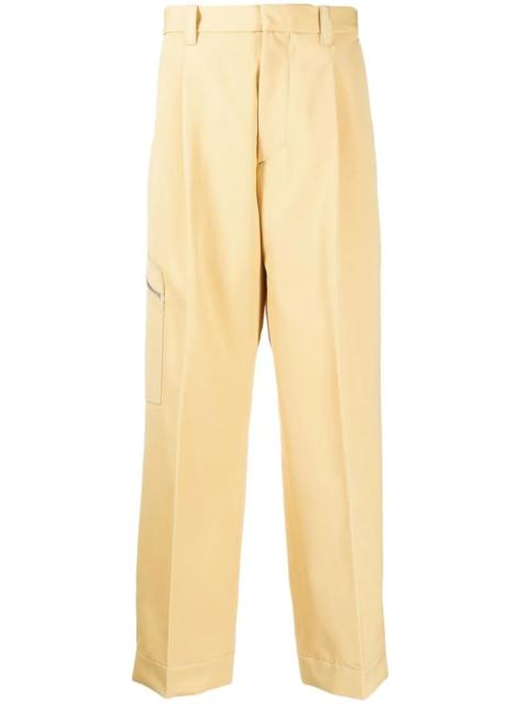 straight-leg pressed-crease trousers