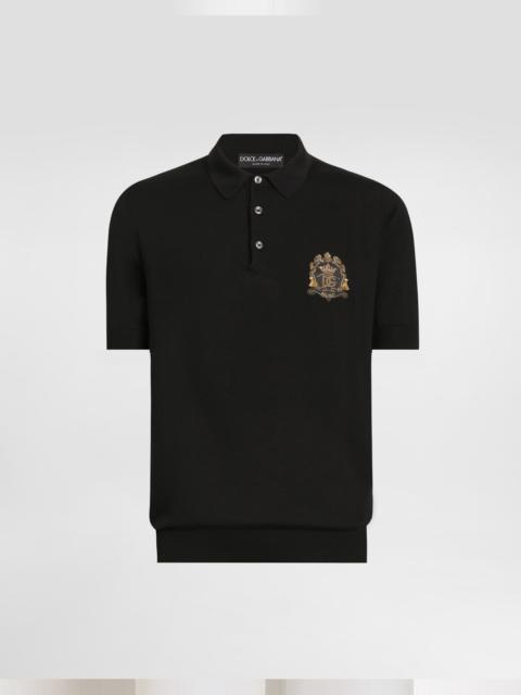 Virgin wool polo shirt