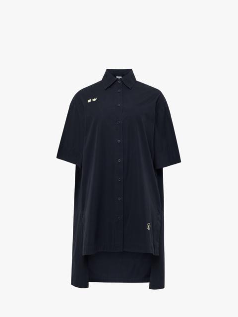 SHORT SLEEVE STEP HEM SHIRT DRESS