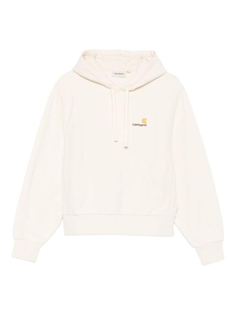 embroidered-logo hoodie