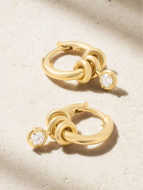 Zahra 18-karat gold diamond hoop earrings Gold