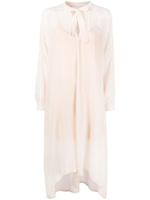 graphic-print long-sleeve midi dress