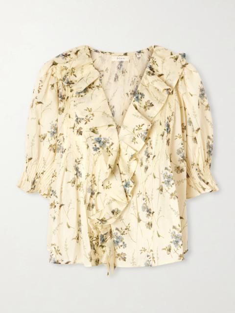 Henri Ruffled Pintucked Organic Cotton-voile Top