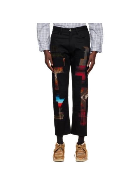 Black Patchwork Jeans