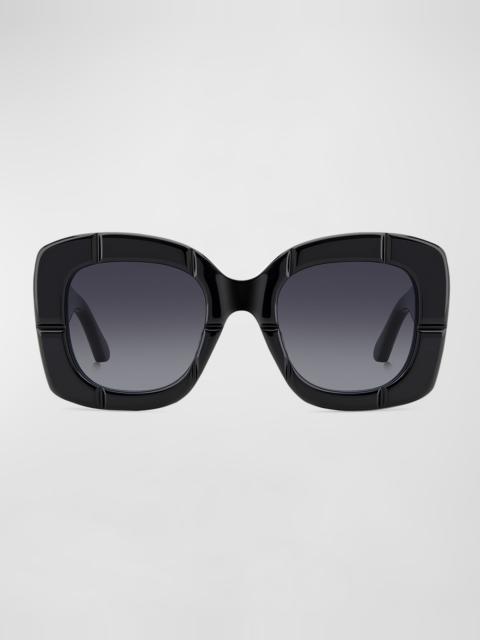 josey embossed acetate square sunglasses