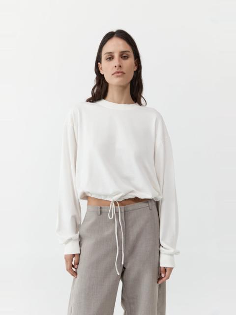 Drawstring Long Sleeve Top - Off White