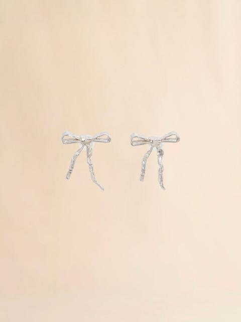 SILVER BOW STUD EARRINGS