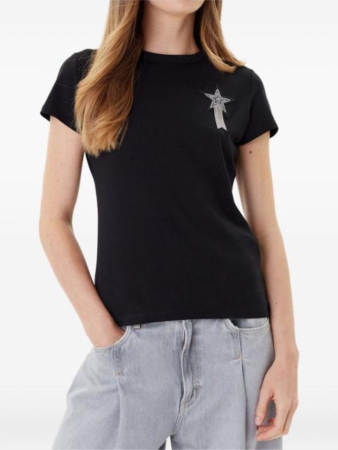 star-appliqué T-shirt