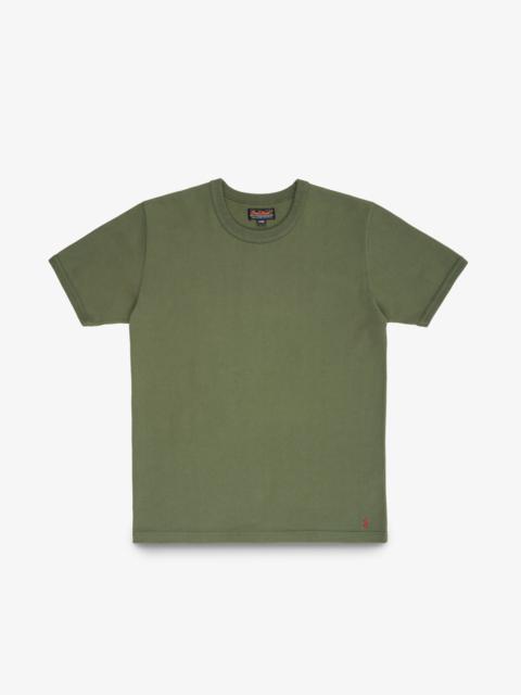 11OZ COTTON KNIT CREW NECK T-SHIRT - OLIVE