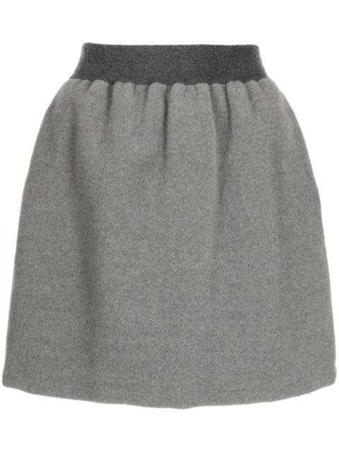 felted A-line wool miniskirt