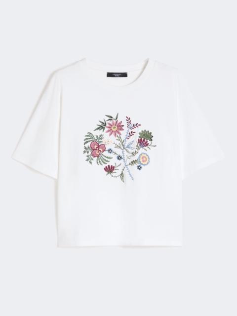 Printed cotton jersey T-shirt - WHITE