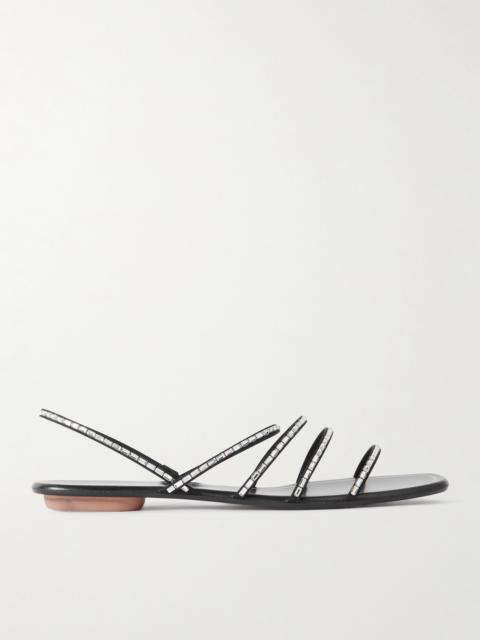 Mistica Crystal-embellished Grosgrain Slingback Sandals