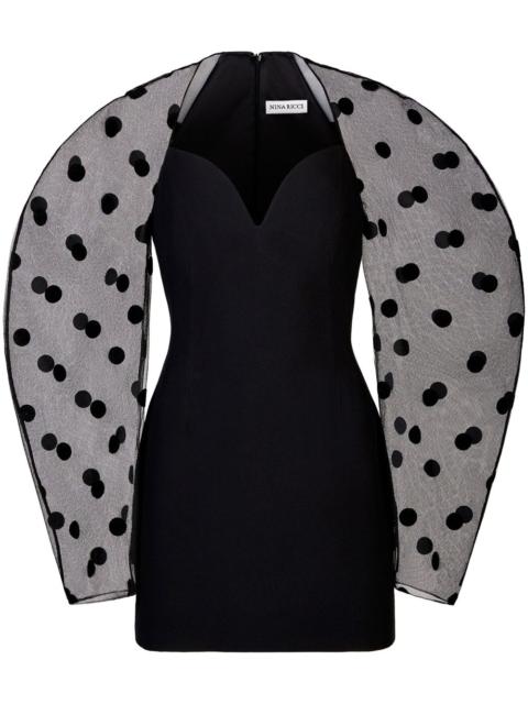 Candy long-sleeve tulle minidress