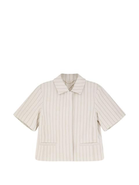 pinstripe button cotton blazer