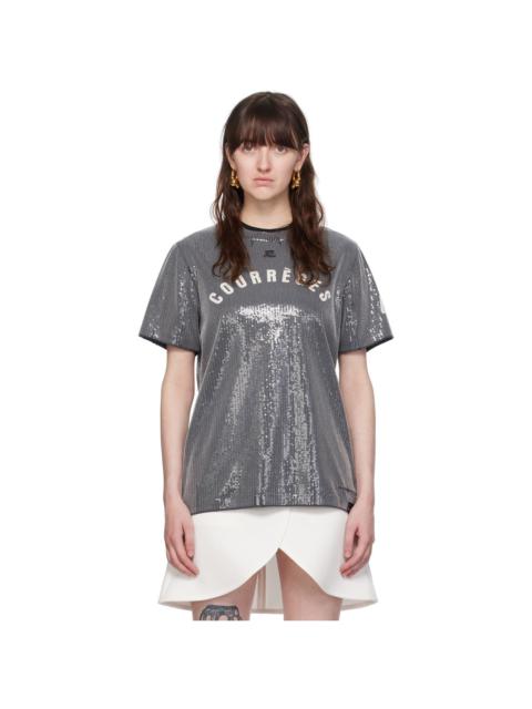 Gray Sequinned T-Shirt