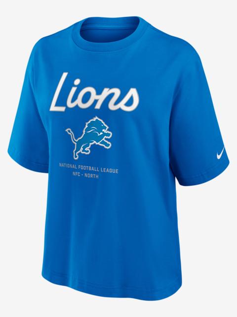 Detroit Lions Essential Script Boxy Women's Nike NFL T-Shirt