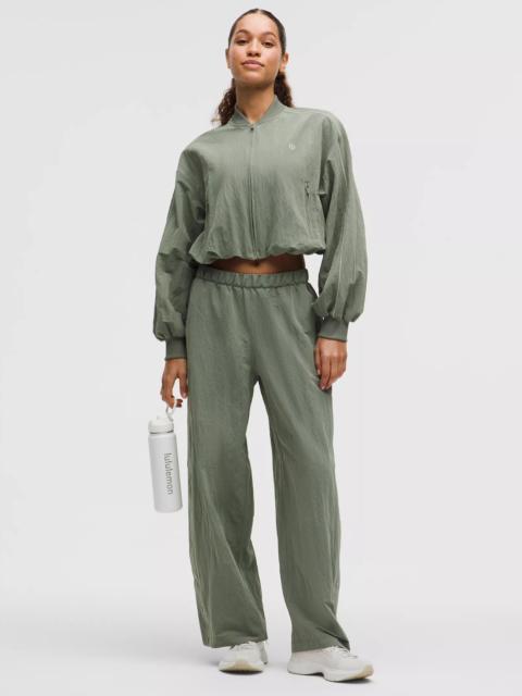 Crinkle Nylon Mid-Rise Track Pant *Wordmark