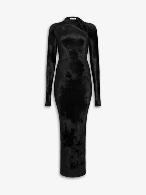 BODYCON MAXI DRESS IN SHINY VELVET KNIT