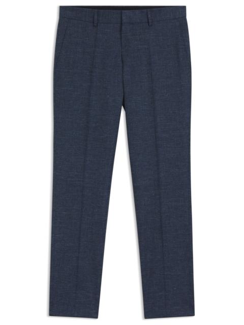 SLIM-FIT TROUSERS IN PATTERNED STRETCH FABRIC