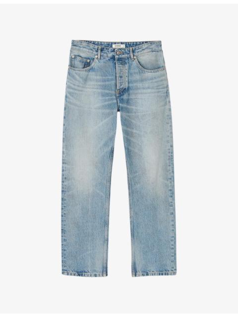 Regular-fit mid-rise denim jeans