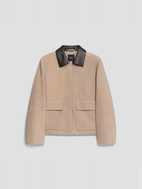Boxy Patch Pocket Jacket in Suede