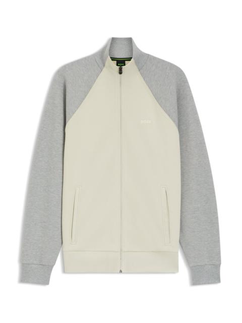 CONTRAST-PIPING SWEATSHIRT IN A COTTON BLEND