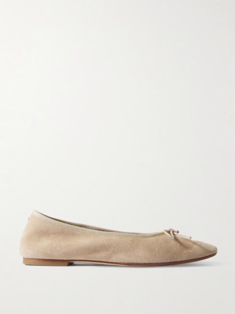 Tiby Bow-detailed Suede Ballet Flats