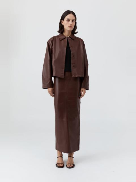 Cocoon Leather Jacket - Rum