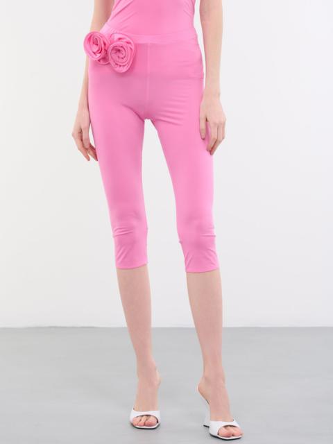 3D Rose Cropped Leggings