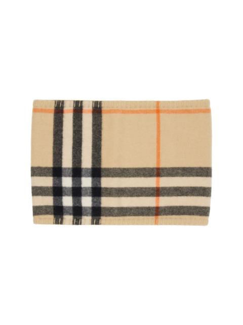 Beige Check Cashmere Snood